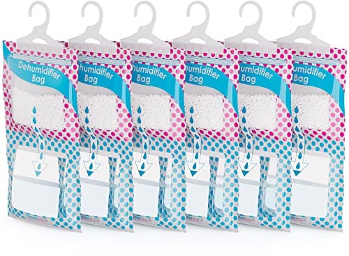 HANGERWORLD 6 Aufhängbare Luftentfeuchter für Kleiderschänke Luftreiniger Feuchtigkeitskiller