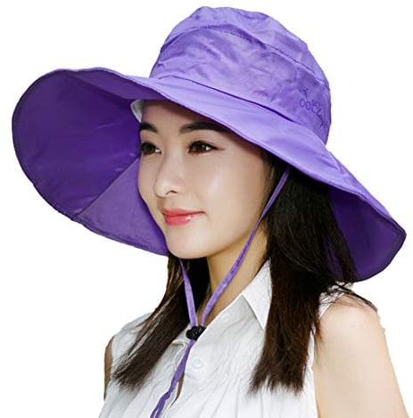 BeFur Chapeau De Pluie Pliable Femme Chapeau Bob De Soleil Imperméable Large Bord Randonnée violet
