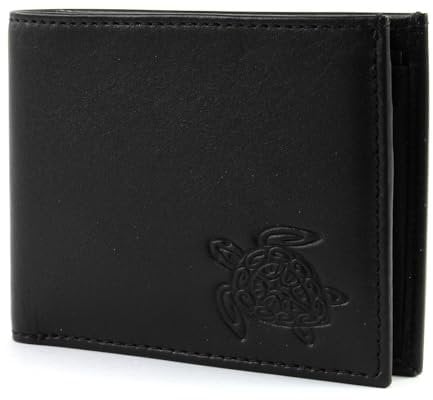 Oxmox Geldbörse Leder Leather Pocketbörse Turtle Embossed Black