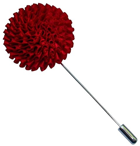 Bassin e marrone Mens crisantemo fiore giacca spilla - rosso
