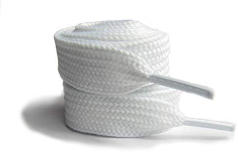 maxstrapz Lacets Big Wide 10 mm et 15 mm pour chaussures de skate (Blanc, 15MM)