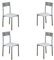 MOMMA HOME Set 4 Sillas - Modelo Xara - Color Plata/Blanco - Material Metal/Ecopiel - Medidas 41 x 47 x 86 cm