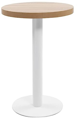vidaXL Bistrotisch für 2 Personen Bartisch Bartresen Stehtisch Tresentisch Esstisch Tisch Küchentisch Partytisch Hellbraun 50cm MDF