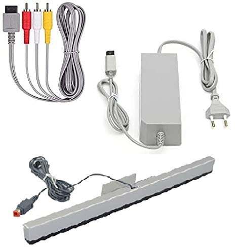 DARLINGTON & Sohns - Kit de cables para Nintendo Wii, con cable de carga, fuente de alimentación y cable de TV SV, barra de sensor, adaptador de CA