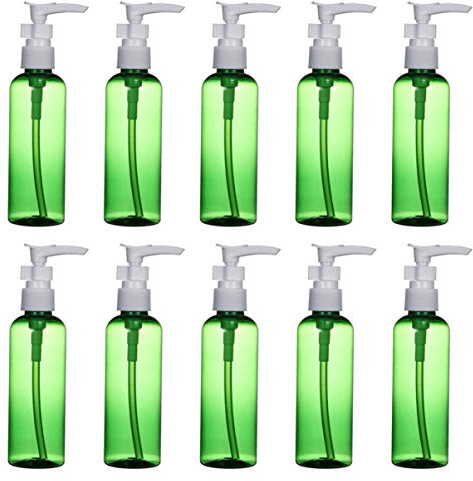 FRCOLOR - 10 botellas vacías de plástico para bomba, 100 ml, dispensador de loción de bomba multiusos para champú, productos de limpieza (azul), verde (Verde) - 58K4616VCBYVQBUQCL19L34IU