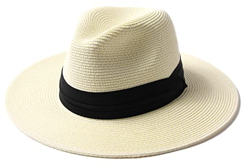 FURTALK Unisex Panamahut Breite Krempe Sonnenhut für Herren und Damen Strandhut UV-Schutz Sommerhut Verstellbare Strohhut