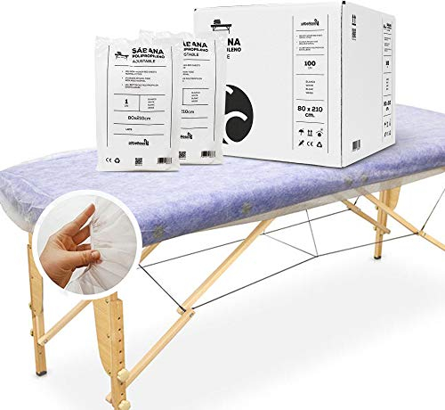 10 Stück Einweg Bettlaken Verstellbar 80x210 cm | Kosmetikliege Bezug, Massageliege Auflage | Einweg Vliesstoff für SPA, Tattoo, Massagesalon, Kosmetikstudio Zubehör, Liegen Unterlage