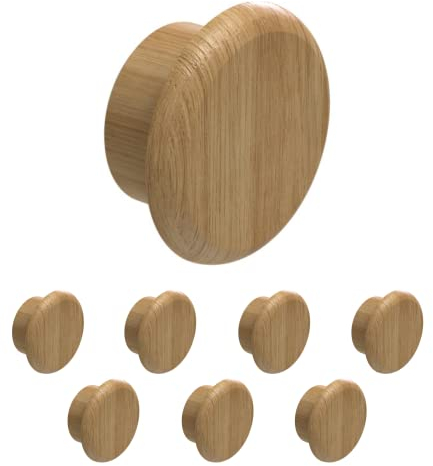 Heimatspäne Abdeckkappen für Bohrlöcher Eiche in verschiedenen Größen [8 Stück] – Schraubenabdeckung Holz natürlich geölt zum Eindrücken – Bohrloch Abdeckkappen als Blindstopfen [Ø12mm]