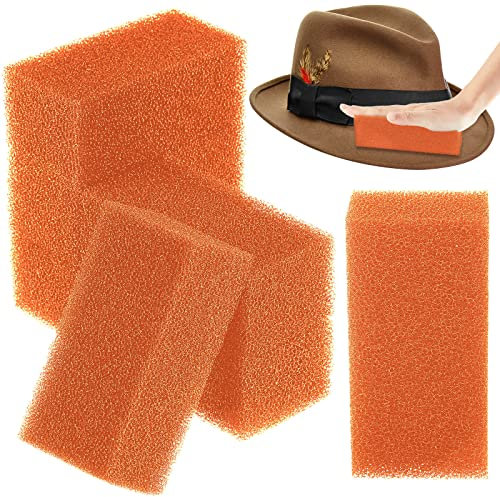 6 Stück Filzhut Reinigungsschwämme Filzhut Reiniger Westernhut Bürstenreiniger Orange Schwämme für Reinigung Haushalt Schwämme für Cowboy Cowgirl Hüte Pflege