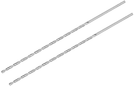 sourcing map HSS Haute Vitesse Acier Extra Long Hélicoïdal Foret Pointes 3.2mm Forage Diamètre 200mm Longueur 2 Pcs