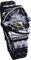 FORSINING Mechanische Herrenuhr, dreieckig, goldfarben, silberfarben, schwarzes Zifferblatt, Skelett, luxuriös, selbstaufziehend, wasserdicht, leuchtend, Schwarz , Armband