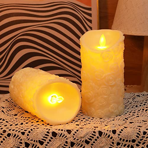 SPORTARC Für flammenlose Kerzen, 1 Stück geprägte Rosen für flammenlose Kerzen für flammenlose Kerzen für Flammen-LED-Kerzen, Teelichter, batteriebetrieben