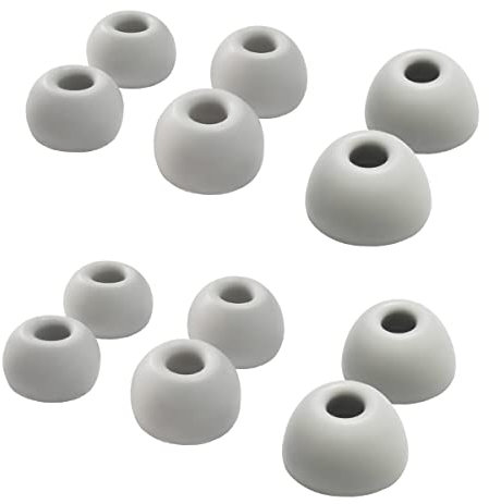 Luckvan Silicone Earbuds Tips for Beats Fit Pro/Beats Studio Buds Ear Tips Replacement for Beats Earbuds 6 Pairs LMS Gray White