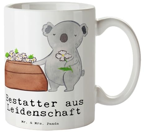 Mr. & Mrs. Panda Tasse Bestatter Leidenschaft - Geschenk, Kaffeetassen, Schöne Teetassen, Schenken, Geschenk Tasse, Teebecher, Abschied, Beruf,