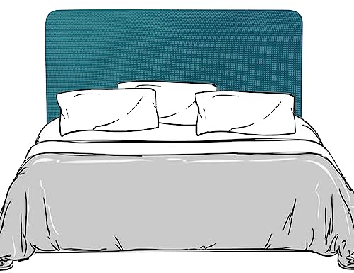 Lydevo Bett Kopfteil Hussen Bettkopfteil Bezug Stretch Dehnbare Bettkopfteil Weicher Staubdicht Jacquard Kopfteil Schonbezug Protektor Kopfteilbezug für Gepolsterte Kopfteil 150cm-170cm,Smaragdgrün