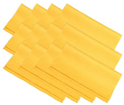 PATIKIL Eyeglass Microfiber Cleaning Cloth 7x6, 12 Pack Glasses Cleaning Cloth Soft Suede Wipe Screen Cloth for Camera Lens Eyeglasses Screens in Individual Vinyl Pouch, Yellow
