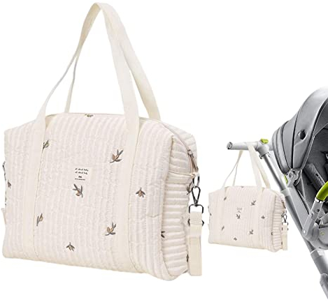 Youao Wickeltasche Für Kinderwagen,Stickerei Baby Wickeltasche,Wasserdicht Reise Wickeltasche Umhängetasche Tragetasche Henkeltaschen Babytasche