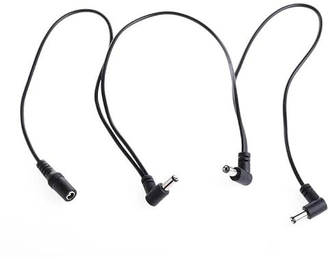 MODOVER 1 to 3-Way Guitar Pedal Power Splitter Cable, Daisy Chain Power Cable DC5521 9V 2A, Right Angle Connector, 2.6 Ft Multi-Link Power Cord