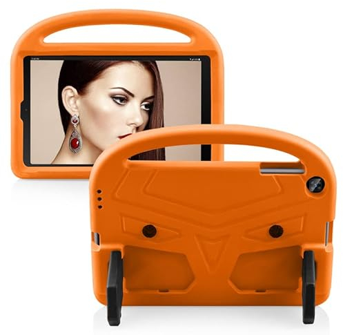 Custodia per tablet per Samsung Galaxy Tab A 10.1 pollici 2019 SM-T510 T515, adatta ai bambini, manico con supporto, copertura in schiuma EVA sicura, leggera, antiurto, arancione