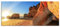 Pixxprint Glasbild Panorama, Wandbild aus Echtglas, Sonnenuntergang an Felsen, 120x50 cm, inkl. Aufhängung und Abstandshalter