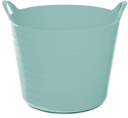 Ondis24 Tragekorb Flexi Tub 40L, Spielzeug Eimer Kinderzimmer, Wäschekorb flexibler Kunststoff, Garten Kübel, blau (Türkis)