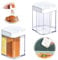ANFUXT 2 Stck Gewrzstreuer 4 in 1 Gewrzbox Reise Gewrzboxen Gewrzglser Transparent ABS+PS-Material mit Deckel fr Reisen, Zuhause, Kche, Kochen, Steak, BBQ