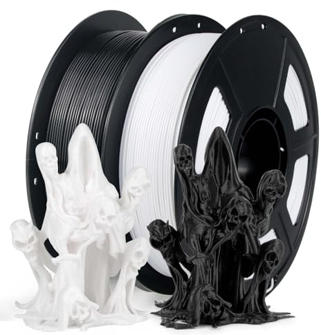 IEMAI Filament PETG+ 1.75mm 2KG, High Speed PETG+ 3D Drucker Filament, PETG Filament für Hochgeschwindigkeitsdruck, Filament 1.75 PETG, Maßgenauigkeit +/- 0,02 mm, PETG Schwarz+Weiß
