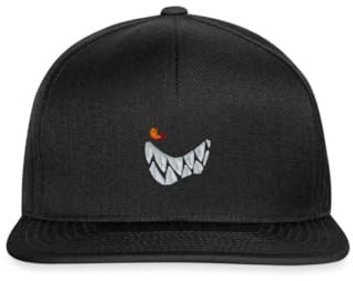 Spreadshirt Die Wilden Kerle Grinsen Stick Snapback Cap, One Size, Schwarz/Schwarz