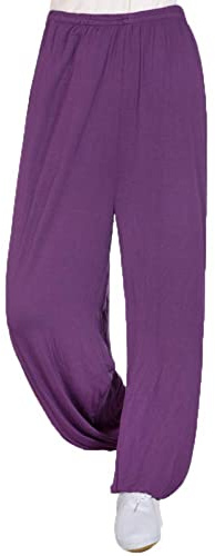 ZMIN Pantaloni Tai Chi Donna Tessuto in Fibra di bambù Pantaloni Tai Chi da Uomo Pantaloni Harem Lantern Yoga Pilates Pantaloni Casual Slim Pantaloni da Jogging,B,L