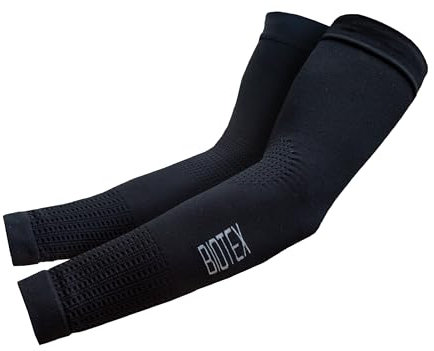 BIOTEX Manicotti Thermo Ideali per l'Inverno, Protezione Termica per Braccia a Media Compressione, Intimo Tecnico Sportivo, Nero, Taglia III