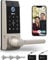 Smart Lock, 3-in-1 Camera+Doorbell+Fingerprint Keyless Entry Door Lock, WiFi Door Lock with Handle, App Control, Anti-Peeping, Auto Lock, IP65 Weatherproof, 3D Biometric Fingerprint (Brushed Nickel)