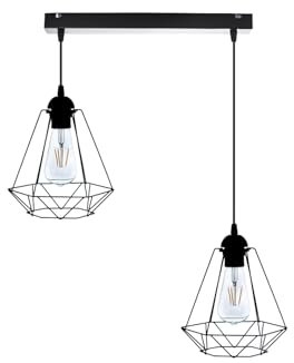 KAR LIGHTING Pendellampe 2-flammig Schwarz – höhenverstellbare Loft Hängeleuchte aus Metall – E27 Hängelampe für Wohnzimmer, Esszimmer, Küche oder Büro – LED geeignet