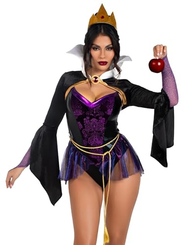 Leg Avenue 87232 03925 Disfraz de reina venenosa de manzana venenosa, para Halloween, color negro y morado, talla XS