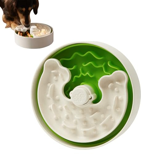 Anti-Schling Napf Hund - Puzzle Feeder Bowl für Trocken-, Nass- und Rohfutter,Hunde-Futterpuzzle für Gesunde & Spaßige Mahlzeiten,Perfekt für Kleine Hunde &Welpen (klein grün)