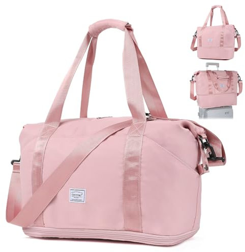 TANTOMI Reisetasche Damen 42x23x40 cm, Weekender Bag Sporttasche Damen,Handgepäck Tasche Reisetasche Faltbar wasserdichte Duffle Bag Trainingstasche Kliniktasche Geburt Geeignet Urlaub Camping