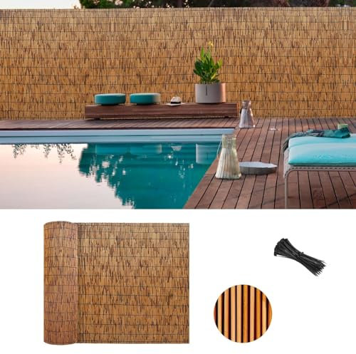Canisse Bambou Imperméable Brise Vue Bambou Canisse Bambou Roseau Occultant Durable pour Terrasse Jardin Balcon(Size:80x400cm)