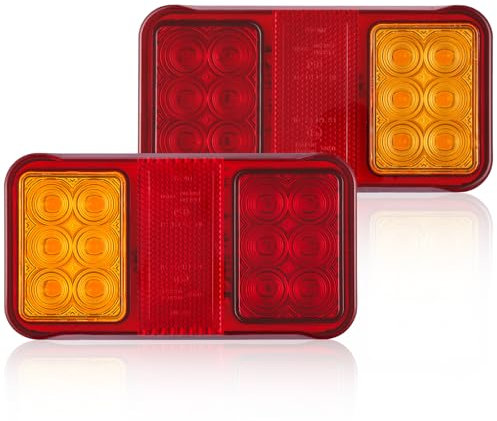 SPARKMOTO 2 x Led Rückleuchten Anhänger 12V 24V Universal, Tauchboot PKW Anhänger Beleuchtung Rücklicht,Rechteckig Rücklicht Anhängerbeleuchtung Heckleuchten