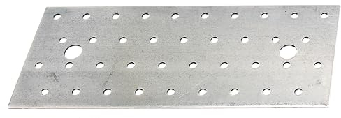 Alberts 820398 Lochplatte | sendzimirverzinkt | 200 x 80 x 2 mm | 25er Set, Silber