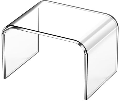 PFOIBOU Sgabello in Acrilico, poggiapiedi in acrilico per bambini, in cucina, bagno e casa, portata fino a 150 kg (Clear-Not Non Slip)