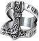 Supcare Verlobungsring Herren Thors Hammer Ringe Viking Luhn Rune Ring Männer Fingerring Edelstahl Ring Herren Wikinger Schmuck Siegelring Rock Statement Ringe Personalisiert Modeschmuck für Bruder