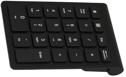 Zerodis Mini Keyboard 5.0 Numeric Keypad Scissor Foot Key Cap Design for Android Mac OS 80 Hours Use Time Low Delay Response for Data Entry (Black)