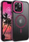 DOMAVER iPhone 13 Pro Max Coque, Magnétique Coque iPhone 13 Pro Max Translucide, Compatible avec MagSafe, Etui Mate Antidérapante Antichoc Protection Housse Téléphone Fin, Rose Fluo