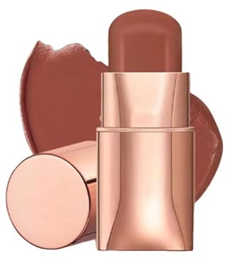 3 In 1 Blush Stick For Cheeks Lips Eyes, Luxuriously Creamy & Blendable Colour, Waterproof Lightweight Cream Blush for Cheeks Lips Eyes, Face Blush, Moisturing Cream Bronzer Blusher (E, 1)
