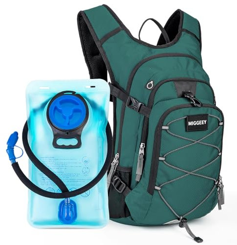 MIGGEEY Hydration Rucksack 18L mit Trinkblase 3L, große Lagerung Wandern Daypack für Männer Frauen, Fahrradrucksack, Laufrucksack Trinkrucksack, Wasserdicht Sportrucksack Hydration Rucksack