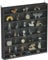 HOMCOM 7-Tier Wall Mounted Display Cabinet, Display Case with 6 Adjustable Shelves, Glass Doors for Home Office Ornaments 83x80cm, Black