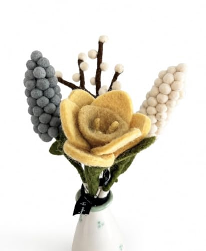 Én Gry & Sif kleine Filz Osterglocke mit Hyazinthen/Blumenstrauß - Filzblumen - Ostern - Frühling (gemischter Kleiner Strauß)