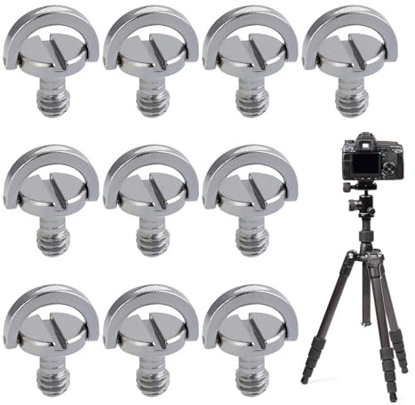 1/4 Zoll Schraube, 10 Stück 1/4 Zoll D-Ring Kamera Stativschraube für Kamera Stativ Adapter Einbeinstativ Zubehör