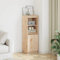 Myheimly Highboard Vitrine Sideboard Kommode Schrank Beistellschrank Bücherschrank Hochschrank Holzschrank 37x34x110cm Massivholz Kiefer Natur
