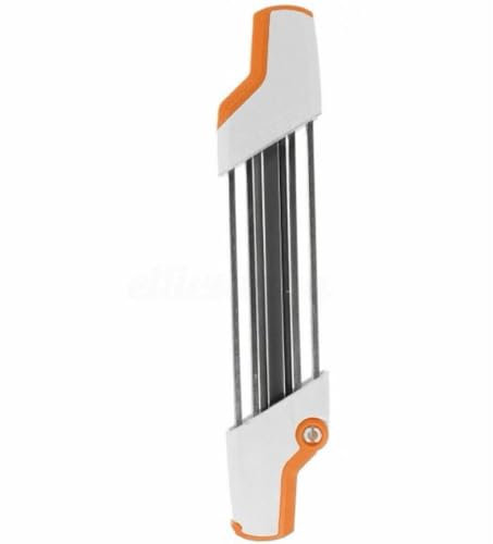 Affilatrice per catena per motosega, 2 in 1, facile da affilare, per limare e calcolare la profondità in un unico strumento ergonomico (bianco e arancione)