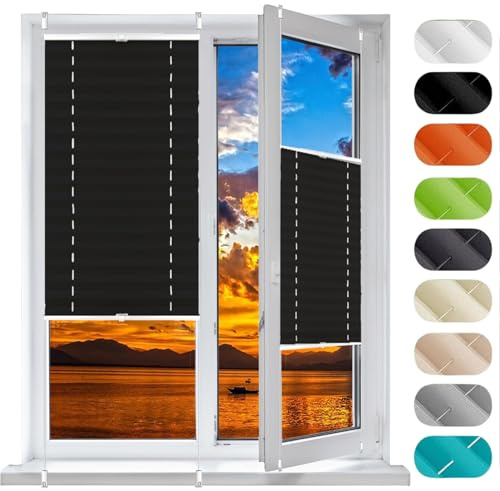 GXXINGIN Kabellose Verdunkelungsplissees 54x145 cm - Von Oben nach unten und von unten nach Oben montierbare Rollos ohne Bohren, einfach zu installierende Jalousien für Fenster und Türen, lichtundurc
